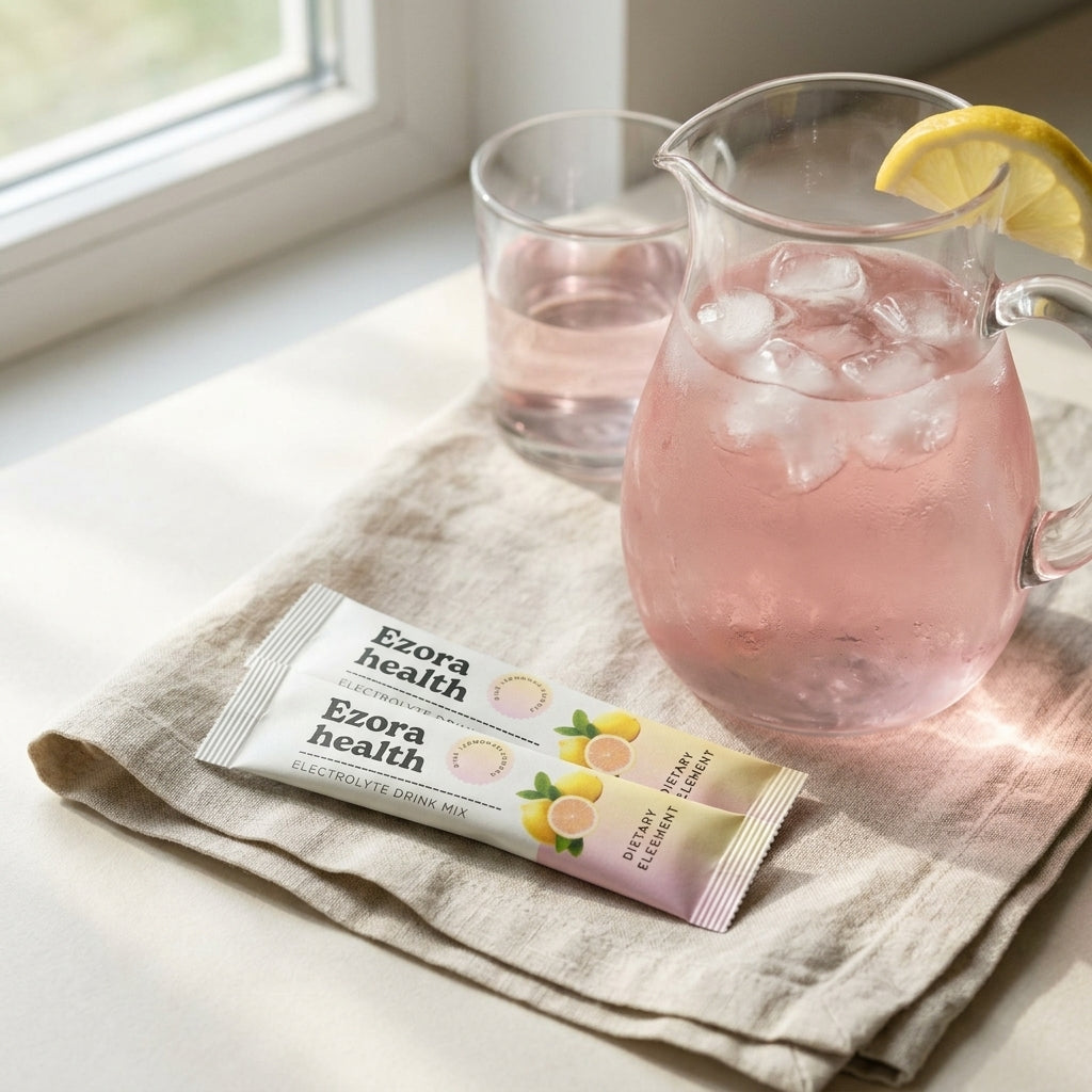 GLOW+ electrolyte stick packs by Ezora Health — convenient daily hydration