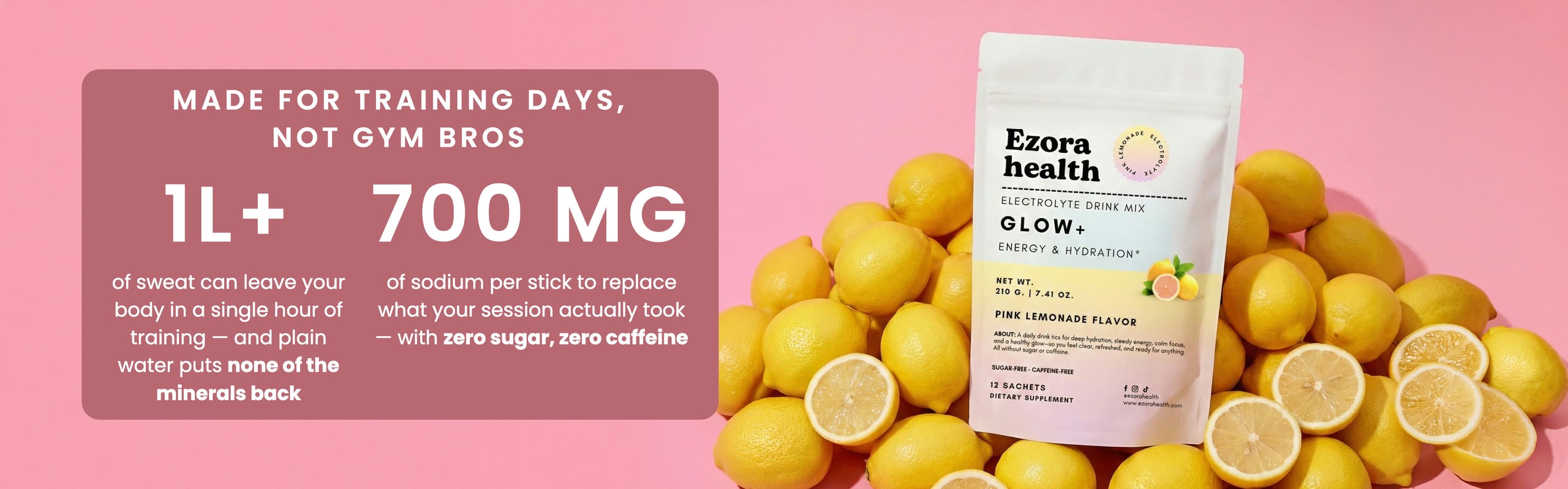 GLOW+ lifestyle shot — electrolytes for active women